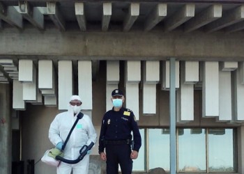 Nueva higienización de espacios en la Escuela Nacional de Policía a cargo de la Diputación (2º Fotografía)