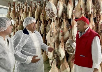 El presidente visita la primera empresa del polígono industrial de Solosancho: Embutidos La Serrota (2º Fotografía)