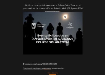 Stellarium expide m&aacute;s de 3.500 pases para ver el eclipse solar desde el Punto de Observaci&oacute;n de Ar&eacute;valo