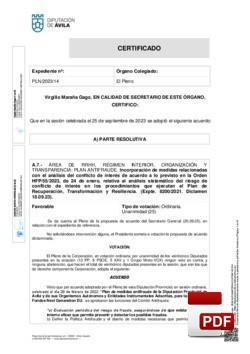 Incorporación de medidas relacionadas con el análisis del conflicto de interés