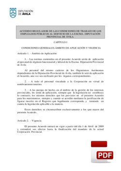 Convenio colectivo. Acuerdo Regulador.