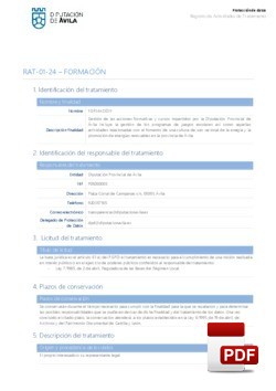 Gestión de las acciones formativas y cursos impartidos por la Diputación.