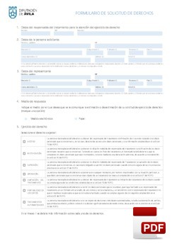 Formulario de solicitud de derechos