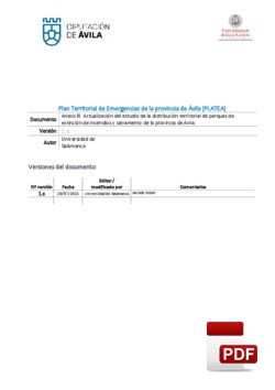 Anexo III: Actualización del estudio de la distribución territorial de parques de extinción de incendios y salvamento de la provincia de Ávila.